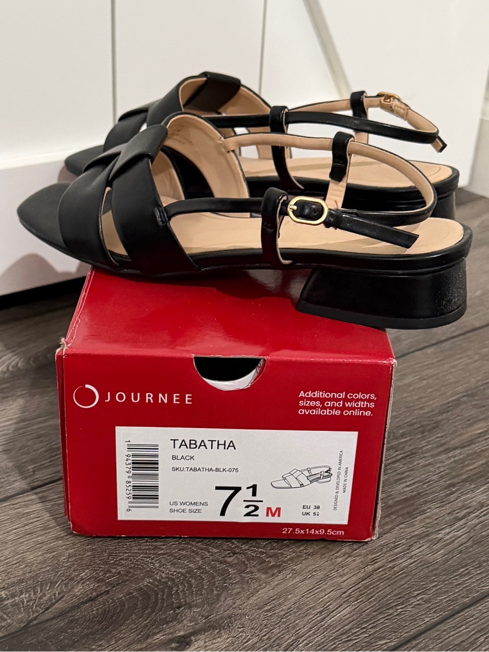 Journee Collection Tabatha Black Slingback Sandals